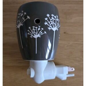 Scentsy Plug-in Warmer Gray White Dandelion Seed Design Nightlight